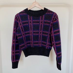 & Other Stories Check Alpaca Wool Blend Sweater